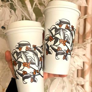 (2) New Starbucks Reusable Hot Cups 16oz